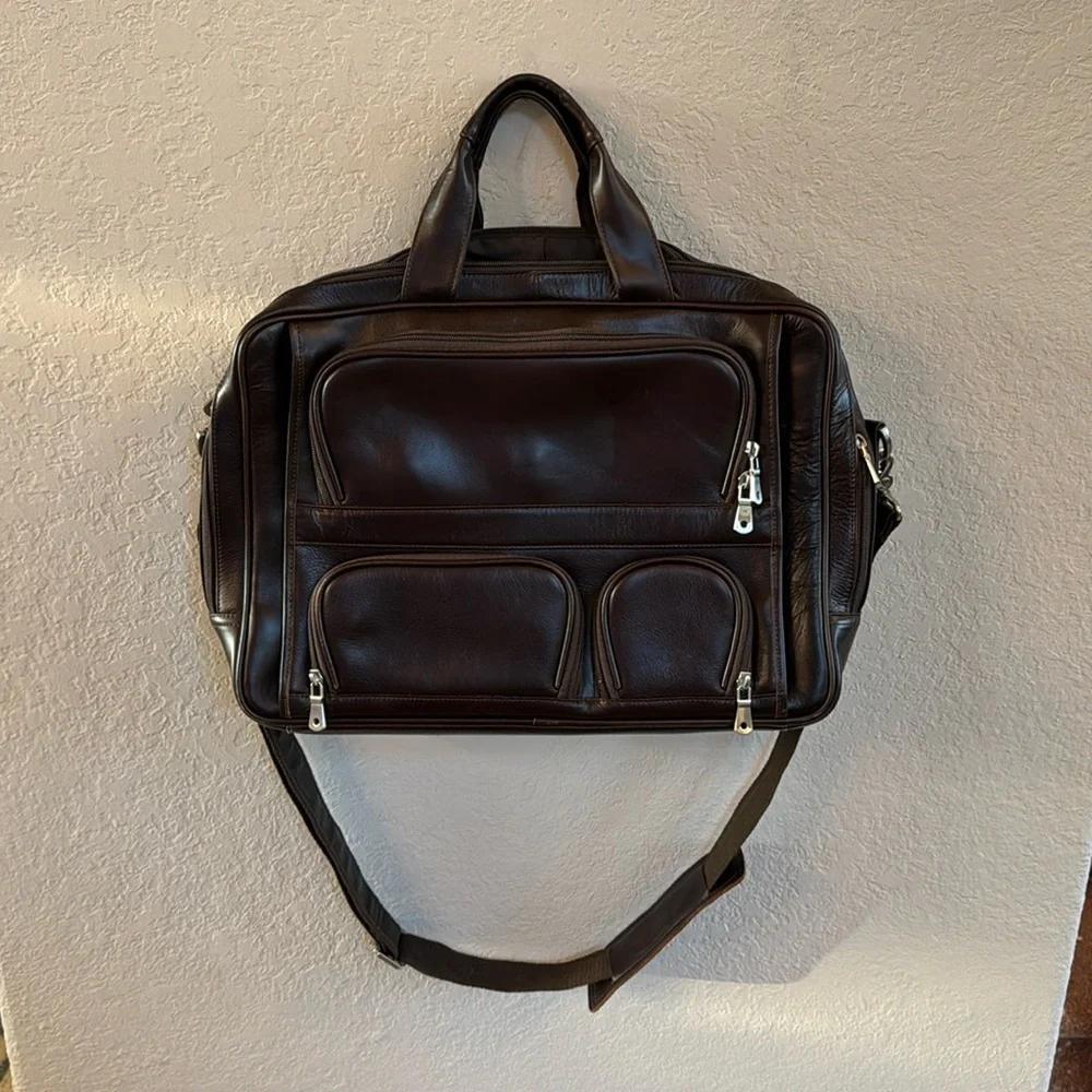 Faux Leather Travel Computer Bag